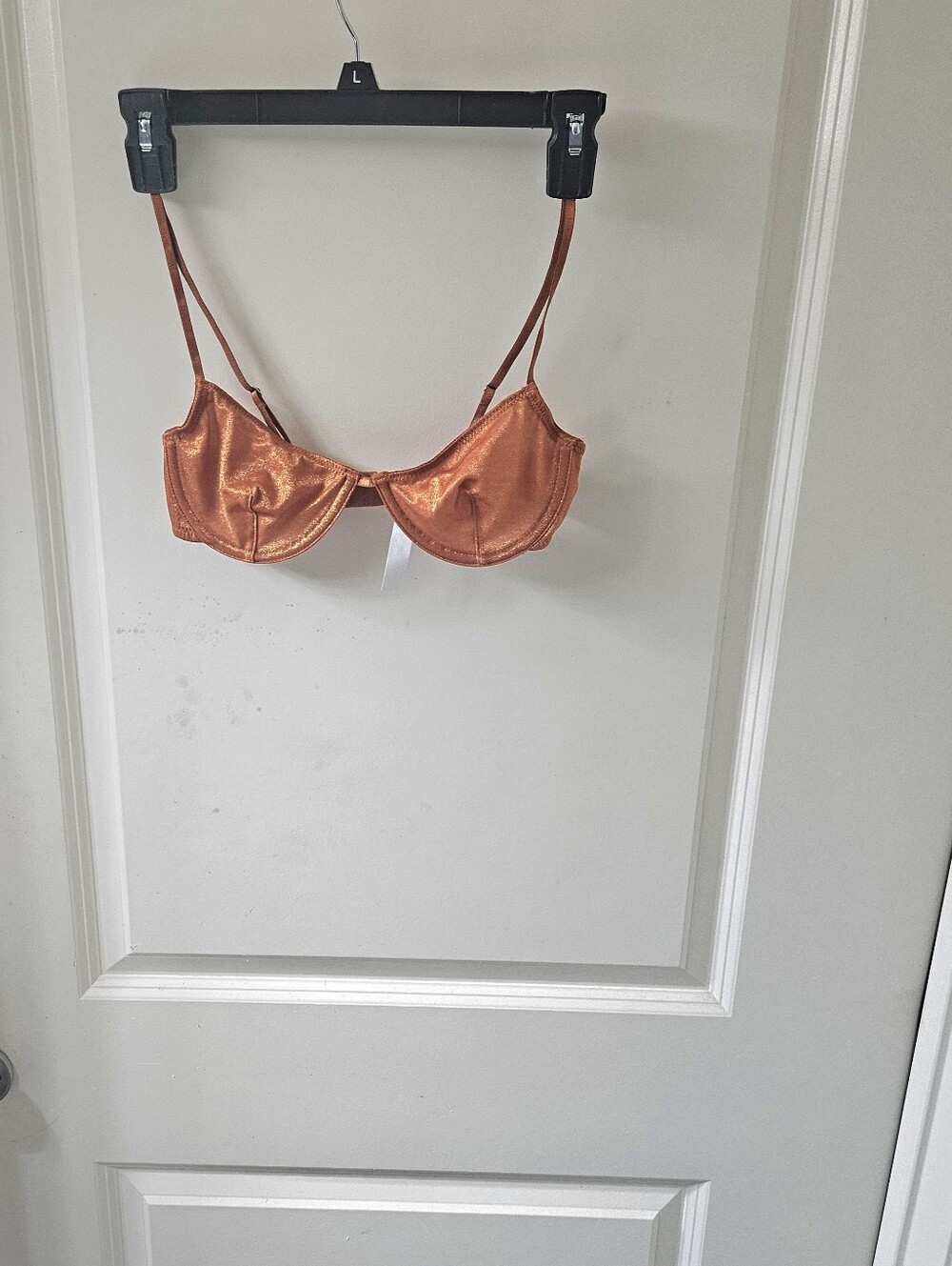 Urban Outfitters Satin Underwire Bralette in Copper Brown